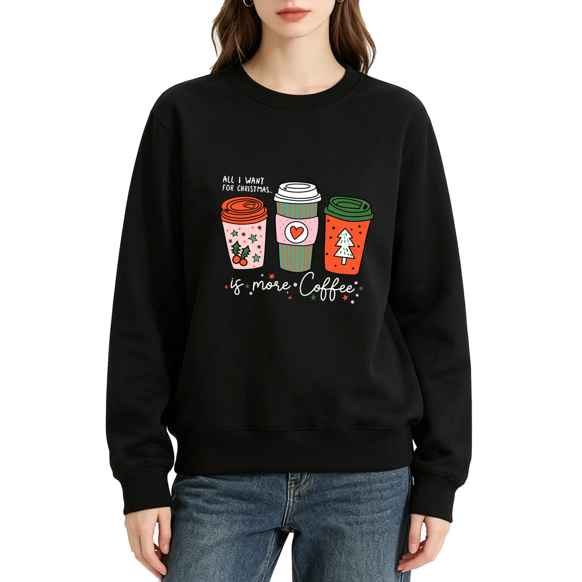 Coffee cup printed hoodie