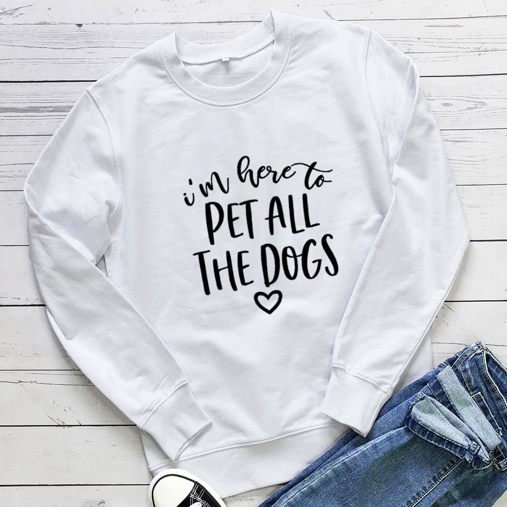 Pet All The Dogs letter printed hoodie