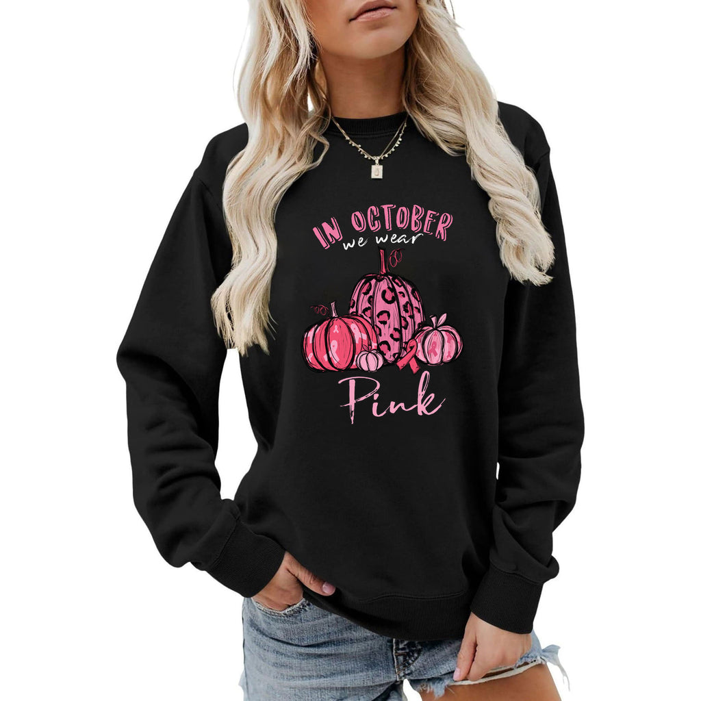Round neck printed hoodie