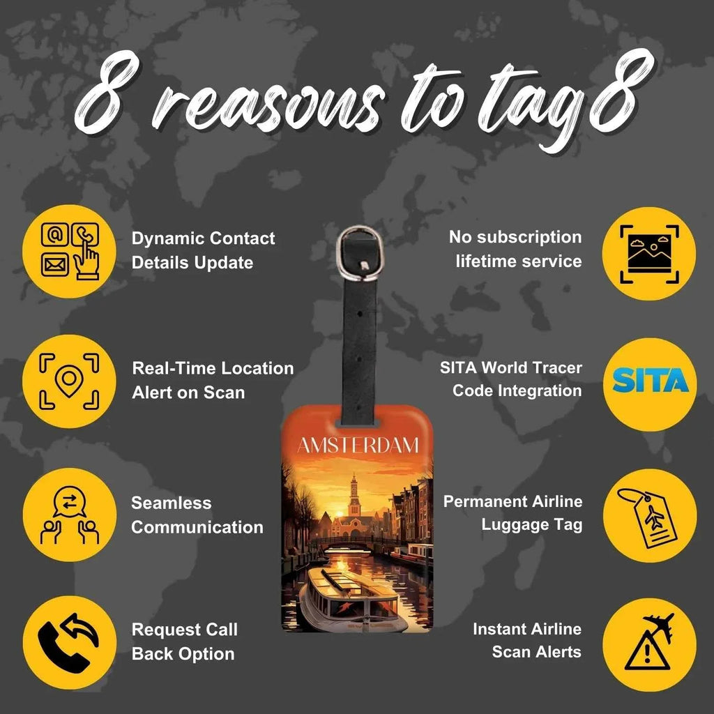Smart Bag Security Tag - Amsterdam [Pack 2]